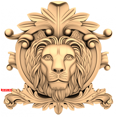 Lion head - 3D model for CNC