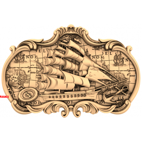 Ship Panel - 3D model for CNC machine in STL format