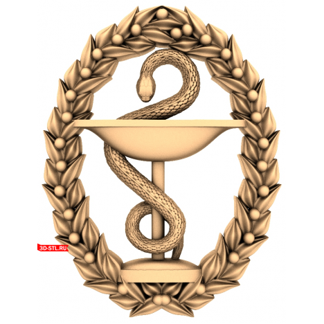 Healthcare Coat of Arms Emblem - 3D STL model for CNC