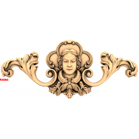 Mascaron panel - 3D STL model for CNC