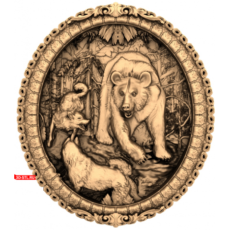 Bear Hunting Panel - 3D STL Model