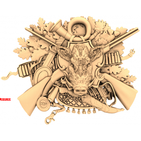 Hunting, Boar, and Gun Panel - 3D CNC model