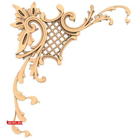 3D STL model of an elegant corner for milling