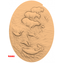 Panel "Bears catching fish"