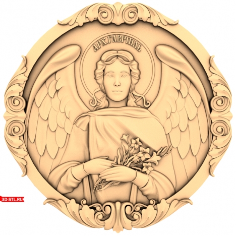 Archangel Gabriel Icon - 3D STL model for milling