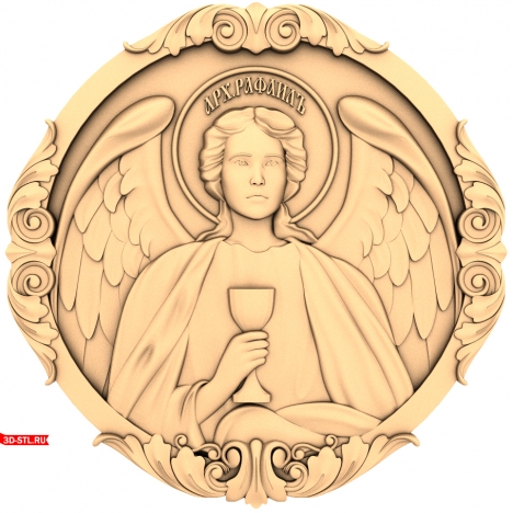 Archangel Raphael Icon - 3D STL model for CNC