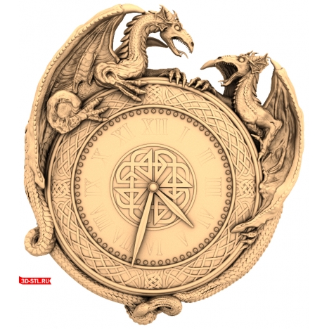 Dragon Lord - 3D STL model of a watch for CNC