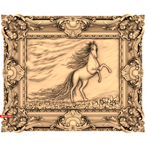 Horse Panel - 3D model for CNC