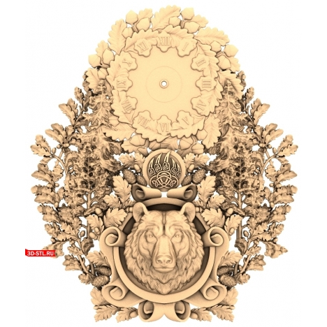 Grizzly Watch 3D STL model for CNC machine