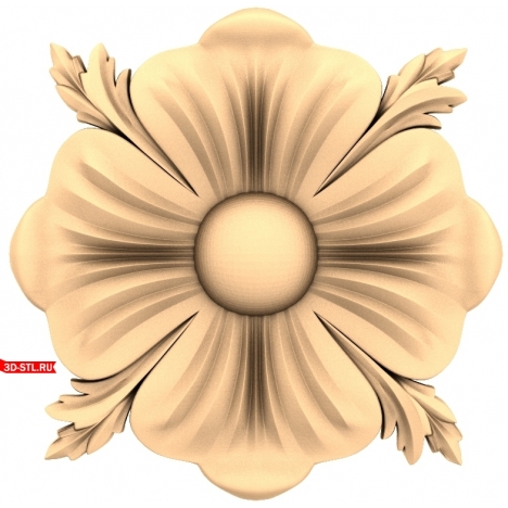 3D model of the Floral Nobility rosette for CNC