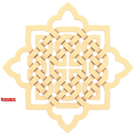 Arabesque Patterned - 3D model of a rosette in STL format for CNC