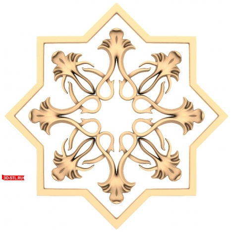 3D model of an acanthus rosette for a CNC machine
