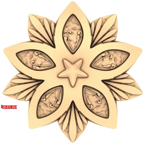 3D model of the Floral Elegance rosette in STL format