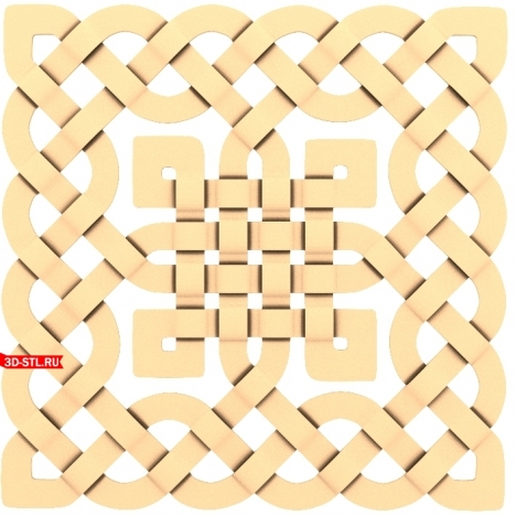 3D model of the Celtic Interlaced rosette in STL format