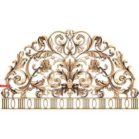 Floral ornament - 3D model in STL format for CNC