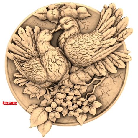 Dove Panel - 3D STL model for milling