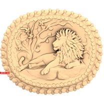 Panel "Lion on a stone"