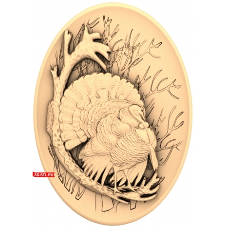 Peacock Panel - 3D model for CNC
