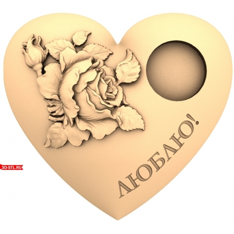 Heart Love Panel - 3D STL model for CNC