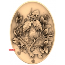 Panel "Ostriches" - plate