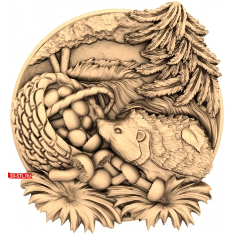 Hedgehog Panel - 3D model for CNC