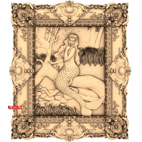 Panel painting with a mermaid
