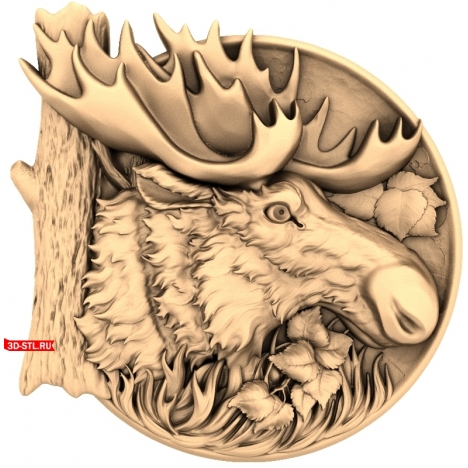 Elk Plate Panel - 3D STL model for milling