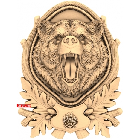 Hunting Bear Panel - 3D CNC model