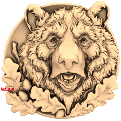 Bear Panel - 3D model for CNC