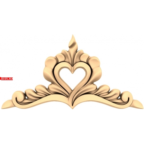 3D model of the Heart Symphony decor for CNC