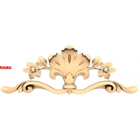 3D STL model of floral decoration for CNC milling
