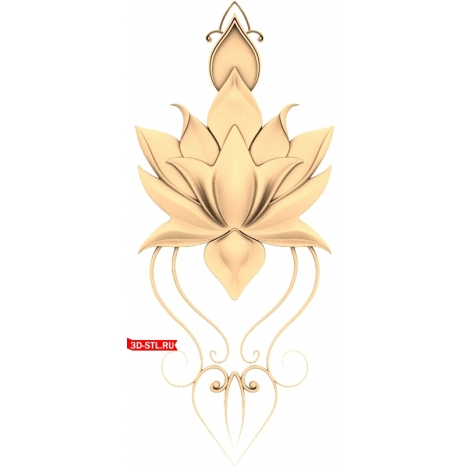 3D Model of Lotus Decoration for CNC Machine