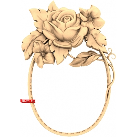 Flower wreath - 3D model for CNC machine
