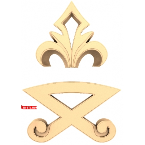 Royal Accent Decor - 3D STL model for CNC milling