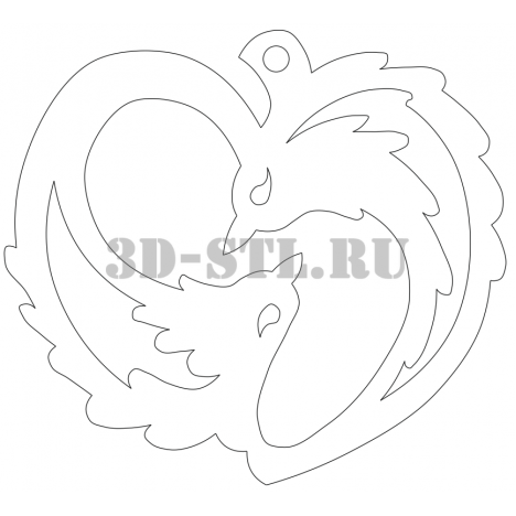 Pendant 108 | DXF and CDR - vector file for laser and CNC milling machines (CorelDraw, ArtCAM, AutoCAD, etc.)