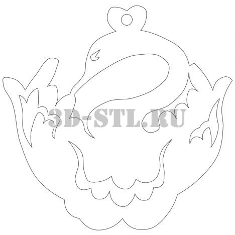 Подвесик 119 | DXF и CDR - векторный файл для лазерного и фрезерного станка с ЧПУ (CorelDraw, ArtCAM, AutoCAD и др.)