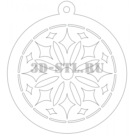 Pendant 90 | DXF and CDR - vector file for laser and CNC milling machines (CorelDraw, ArtCAM, AutoCAD, etc.)