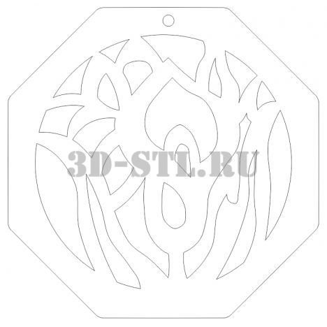 Pendant 112 | DXF and CDR - vector file for laser and CNC milling machines (CorelDraw, ArtCAM, AutoCAD, etc.)
