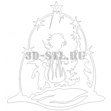 Pendant 114 | DXF and CDR - vector file for laser and CNC milling machines (CorelDraw, ArtCAM, AutoCAD, etc.)