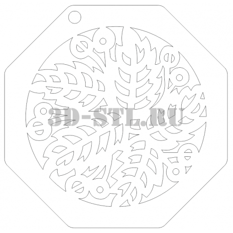 Pendant 106 | DXF and CDR - vector file for laser and CNC milling machines (CorelDraw, ArtCAM, AutoCAD, etc.)