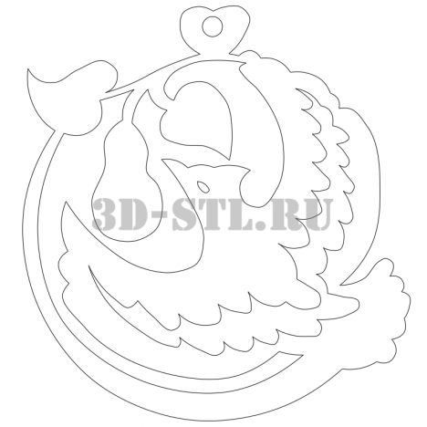 Pendant 117 | DXF and CDR - vector file for laser and CNC milling machines (CorelDraw, ArtCAM, AutoCAD, etc.)