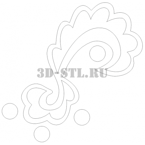 Pattern 129 | DXF and CDR - vector file for laser and CNC milling machines (CorelDraw, ArtCAM, AutoCAD, etc.)