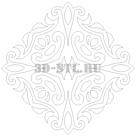 Pattern 92 | DXF and CDR - vector file for laser and CNC milling machines (CorelDraw, ArtCAM, AutoCAD, etc.)