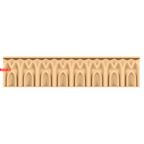 3D model of the Gothic Arcade baguette in STL format for CNC