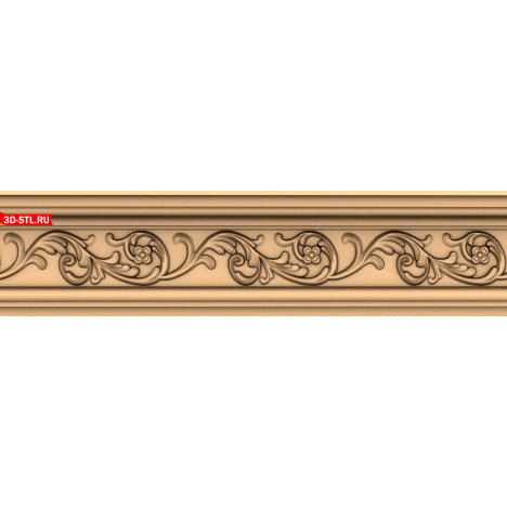 3D model of the Floral Waltz baguette for CNC in STL format