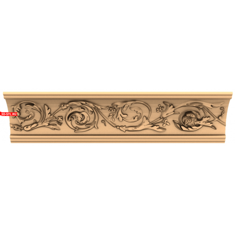 3D model of a baguette Curls Art Nouveau in STL format for CNC