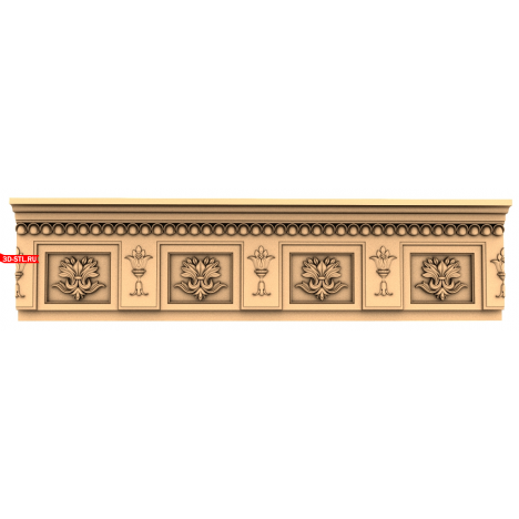 STL Luxury Antique Bloom Baguette for CNC