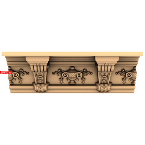 3D model of a Baroque masterpiece baguette in STL format for CNC