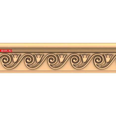3D model of the Tulip Whirlwind baguette for CNC