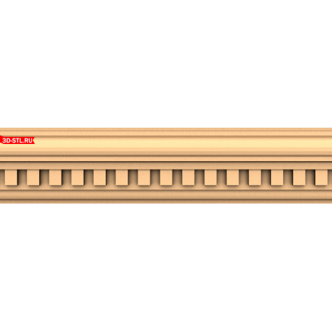 3D STL model of a baguette with a geometric pattern for CNC